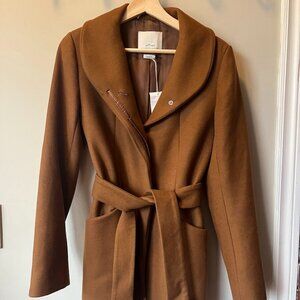 Wilfred wool/cashmere coat with belt. Brown. Size small.